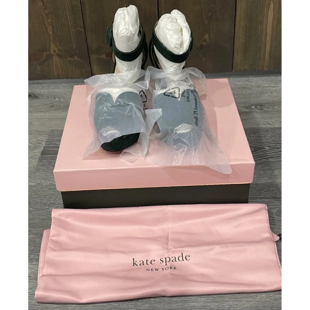 Kate Spade Perry Platform Pumps‎ Deep Evergreen w/Dust Bag US 5.5 New Defaced